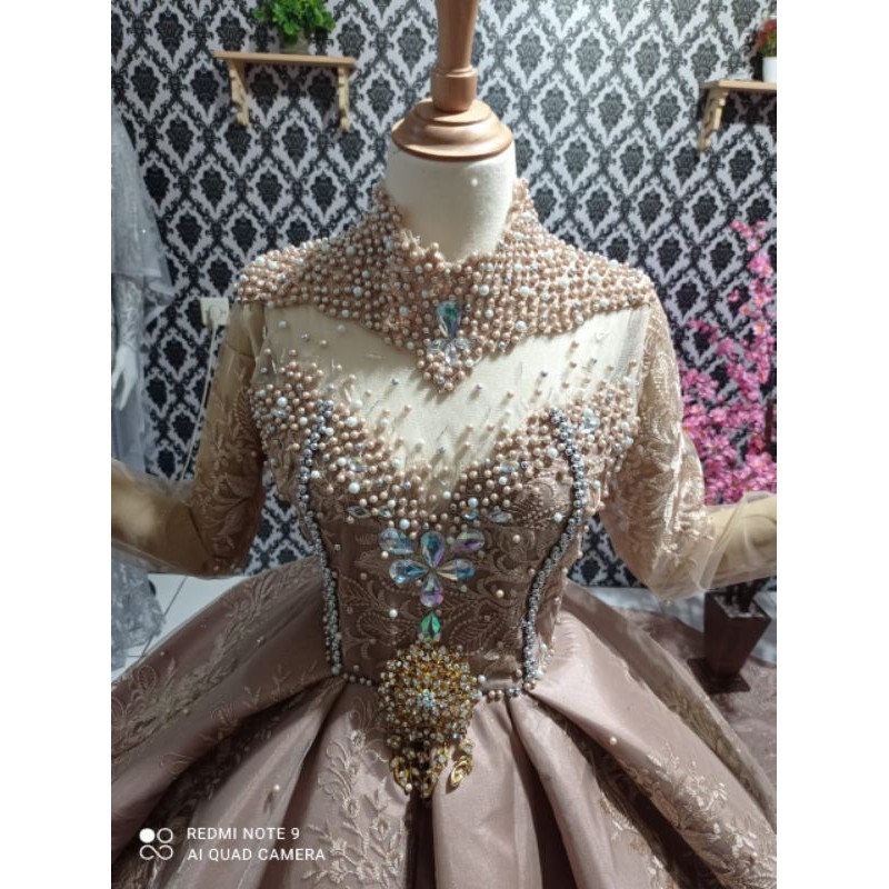 KHUSUS PO GAUN PENGANTIN JUMBO BIG SIZE BARBIE AKAD BALLGOWN MEKAR GAUN PENGANTIN AKAD EKOR PANJANG