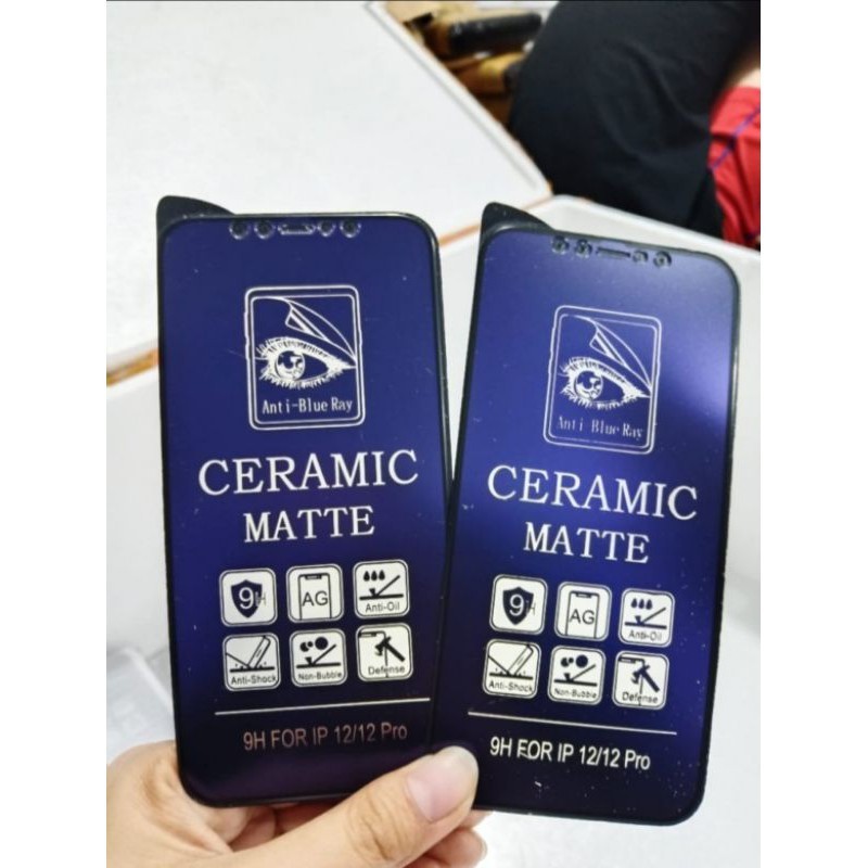 Matte Blue Ceramic Screen Guard untuk  Iphone X XR XS Max 12 mini 11 12 13 14 Pro max 14 PLUS anti gores