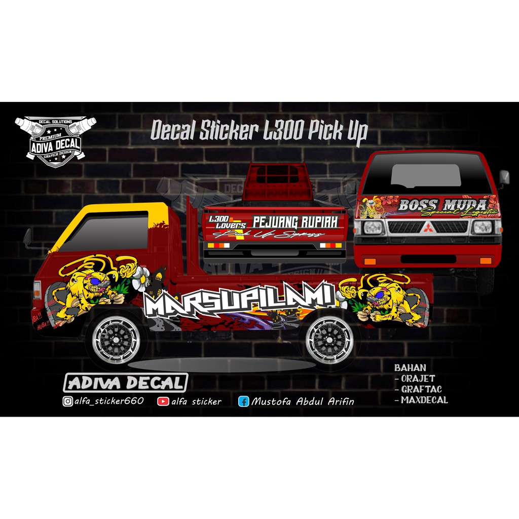 DECAL STICKER L300 FULL BODY MARSUPILAMI - STIKER ELSAPEK BRONDOL