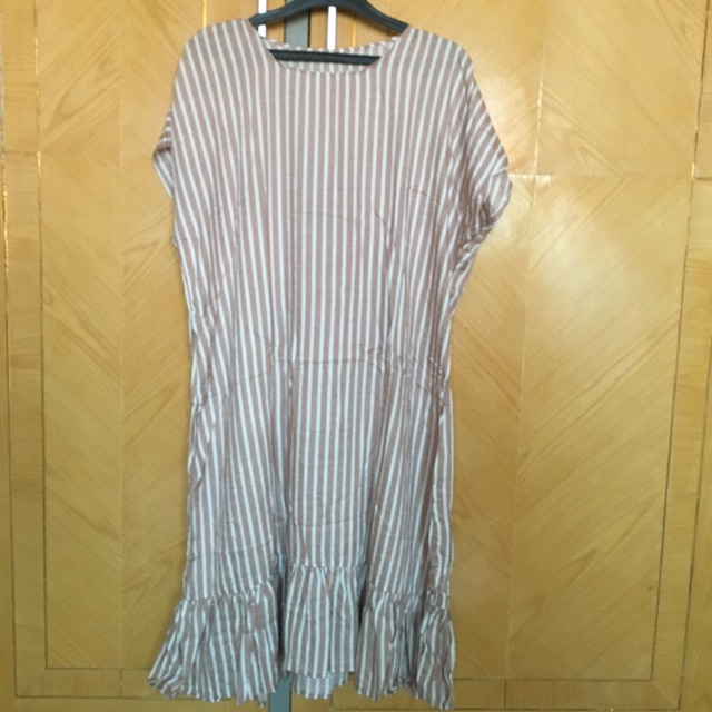 Daster habel,csl,& tanpa merek katun rayon selutut rampel motif garis