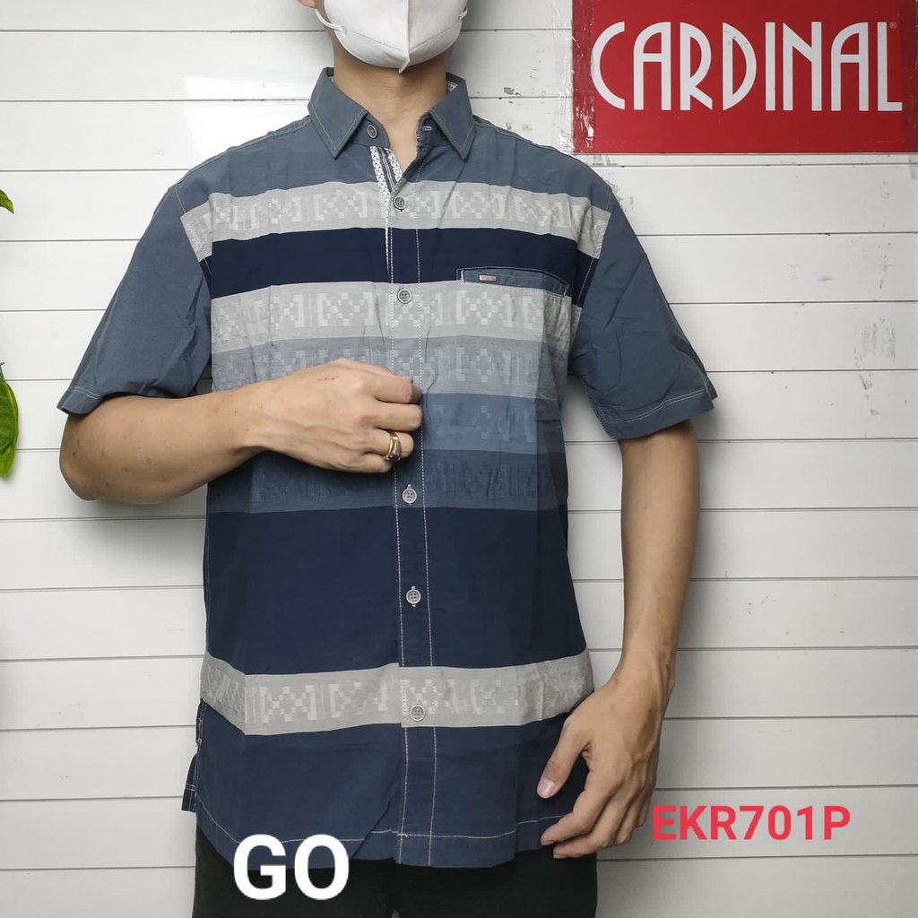 gof CXR CARDINAL KEMEJA CASUAL Pakaian Atasan Pria Kemeja Reguler Hem Casual Santai Lengan Pendek