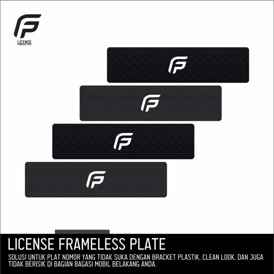 Frameless  License Plate Dudukan Plate Plat Nomor Mobil Tanpa Bor 2 set