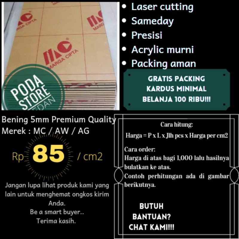 Acrylic Bening 5 mm Premium Quality / Akrilik bening 5mm