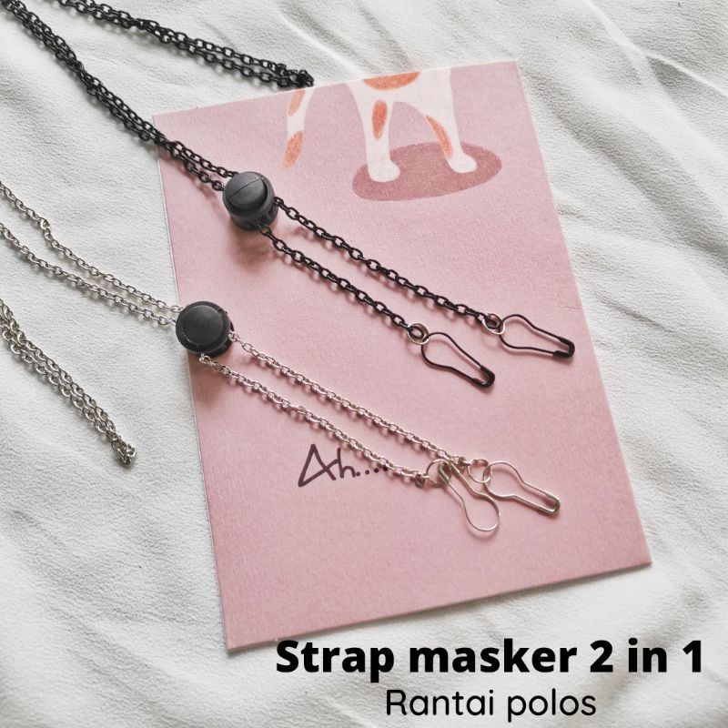 STRAP MASKER 2 IN 1 RANTAI POLOS / KALUNG SEKALIGUS KONEKTOR MASKER HIJAB