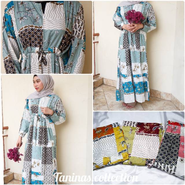 Gamis rayon jumbo bunga etnik LD 130