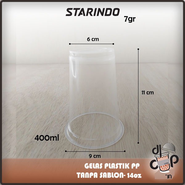 Cup Gelas Plastik 14oz Tebal 7gr Starindo (400ml)