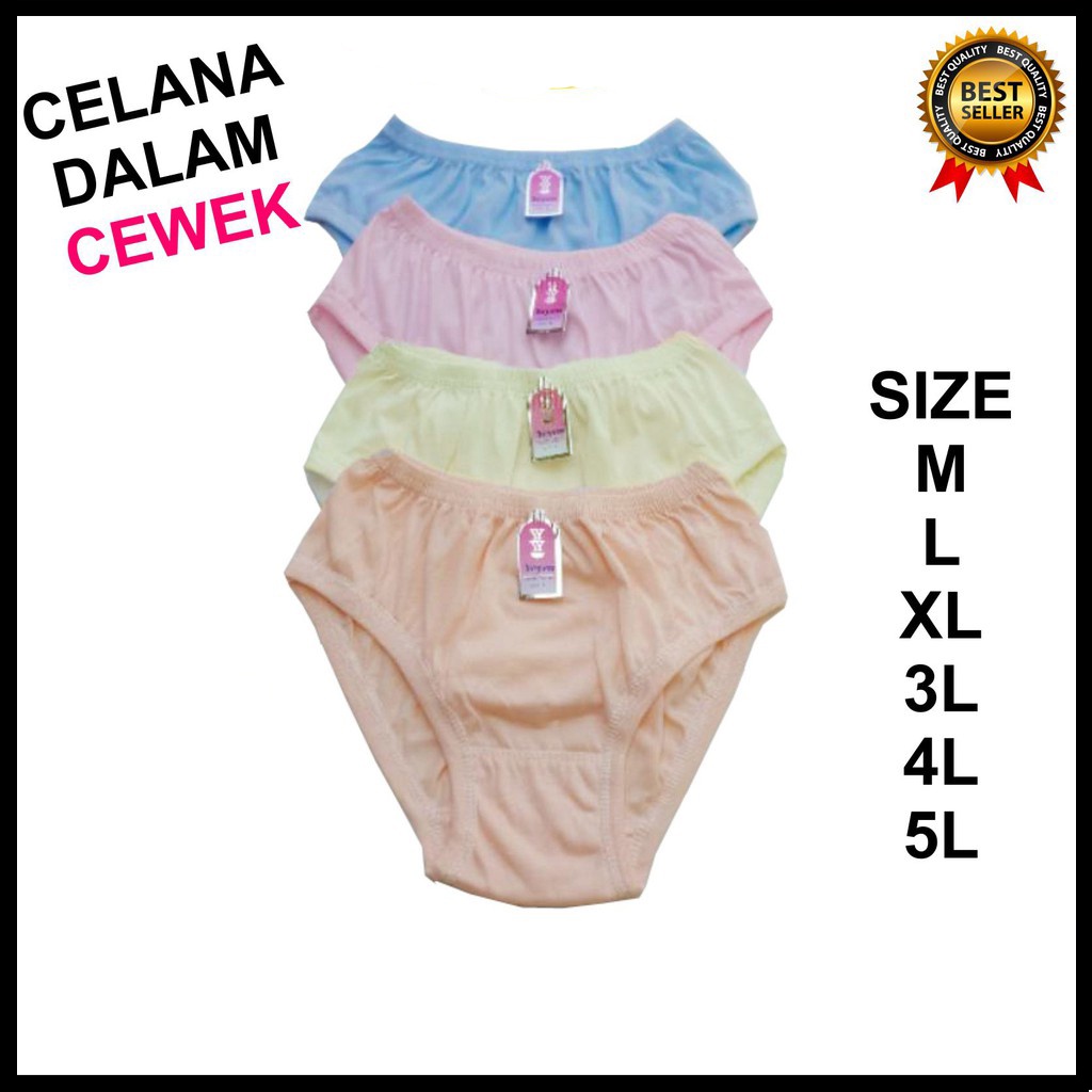 CELANA DALAM / UNDIES / CD / SEMPAK WANITA CEWEK POLOS KATUN Size M L XL 3L 4L 5L YEYEN VIENNA