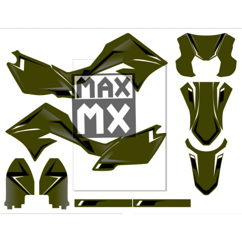 Decal Stiker KLX 150 New Dtracker Dekal Variasi Sticker Striping costum Full Body hijau