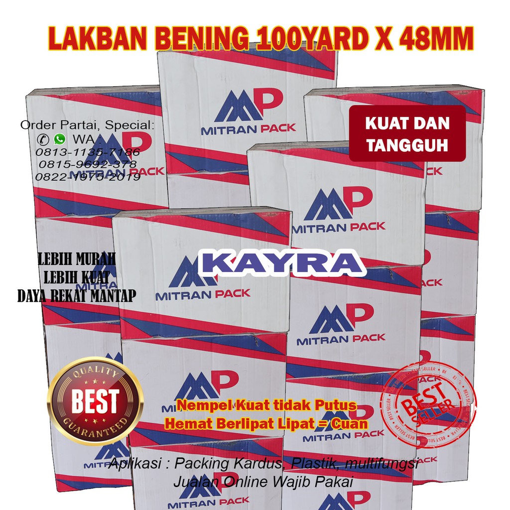 Lakban Bening 100 yard FULL x 48 mm / Mitran Pack / LAKBAN / LAKBAN MURAH