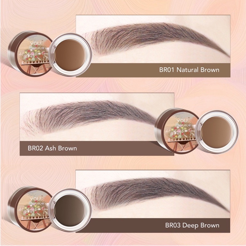 YOU Colorland Art Shaping Brow Pomade / Brow Art You / YOU Colorland Art Shaping Brow Pomade | Waterproof | Pomade Alis | Eyebrow Styling ( YOU MAKEUPS OFFICIAL STORE )