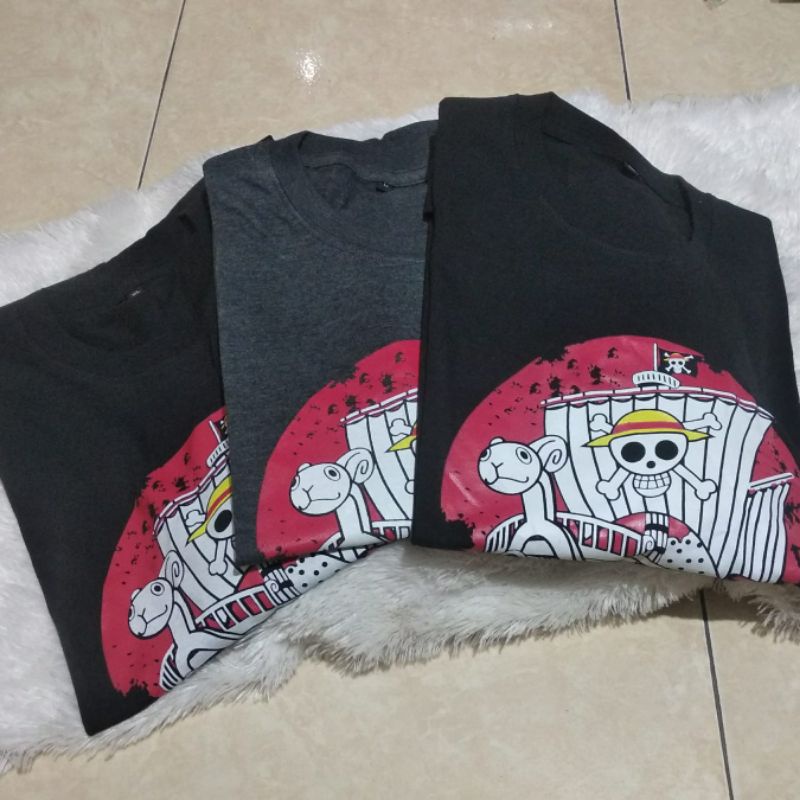 Kaos Luffy One Piece Going Merry Kaos Pria Bisa Wanita | Kaos Anime Distro Going Merry Edition One P