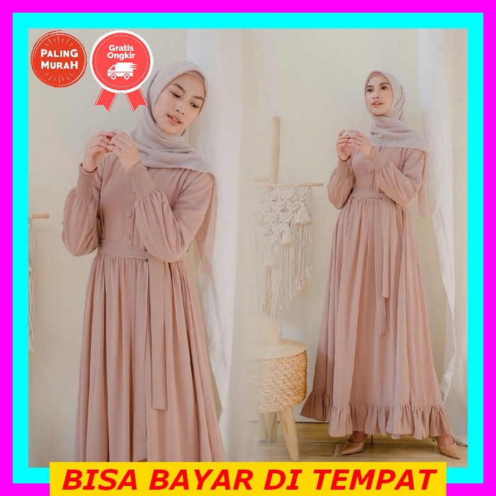 Gamis Terbaru Remaja 2022 Kekinian Baju Muslim Dress Muslimah Gamis Lebaran Wanita Terbaru Kekinian 