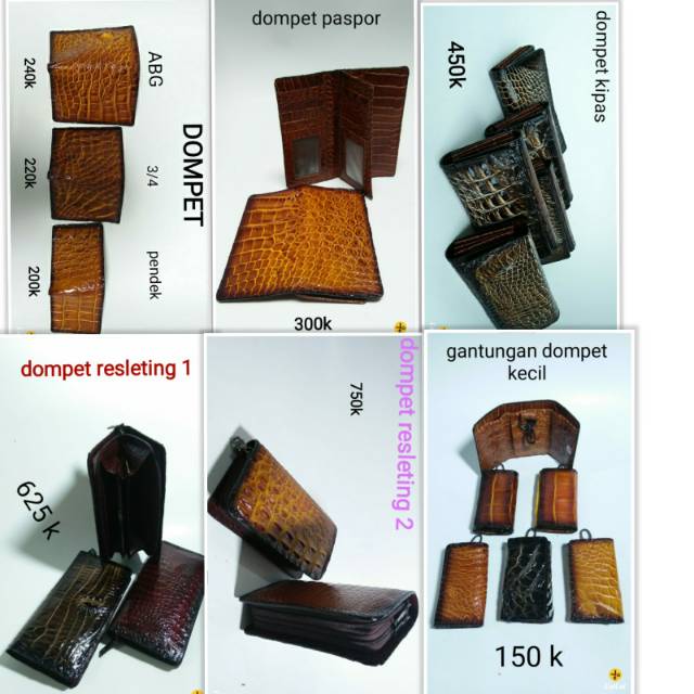 Dompet kipas panjang asli kulit buaya
