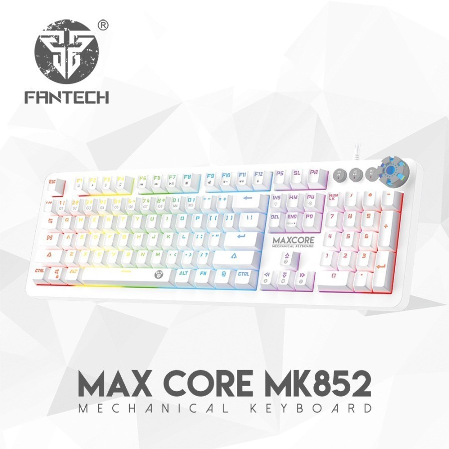 Keyboard Gaming Fantech MAXCORE MK852 Space WHITE EDITION Brown Switch