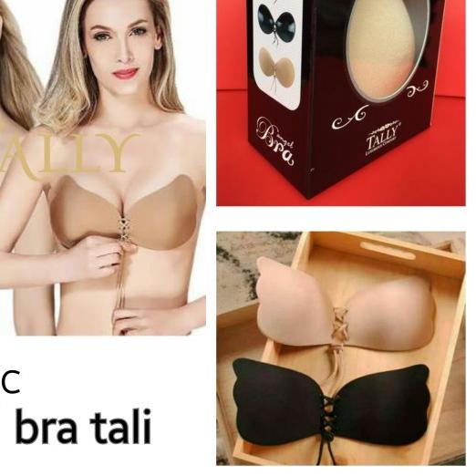 ANGEL WINGS BRA TALI SILIKON BRA TALLY (ADA BOX) TRUSTED ORIGINAL - Hitam, CupCTanpaKardus