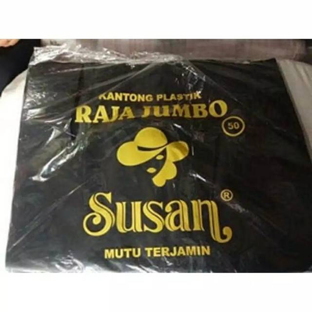kantong Plastik Hitam Tebal Ukuran 50, kantong Kresek, Plastik Hitam Raja Jumbo/super jumbo