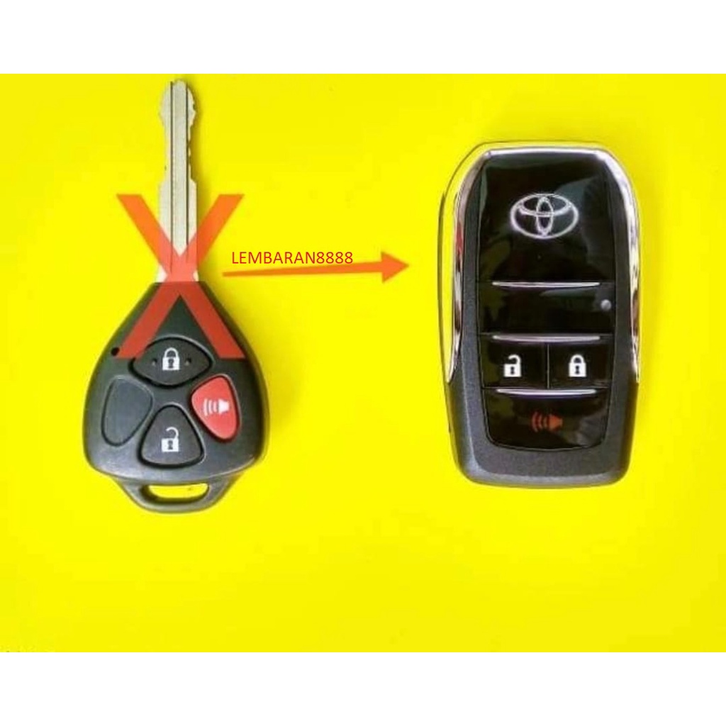 Casing Kunci Lipat Flip Key Grand New Avanza Xenia 3 Tombol