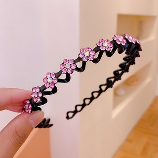 Bando Elastis Desain Bunga Hias Mutiara Berlian Imitasi Gaya Korea Untuk Wanita