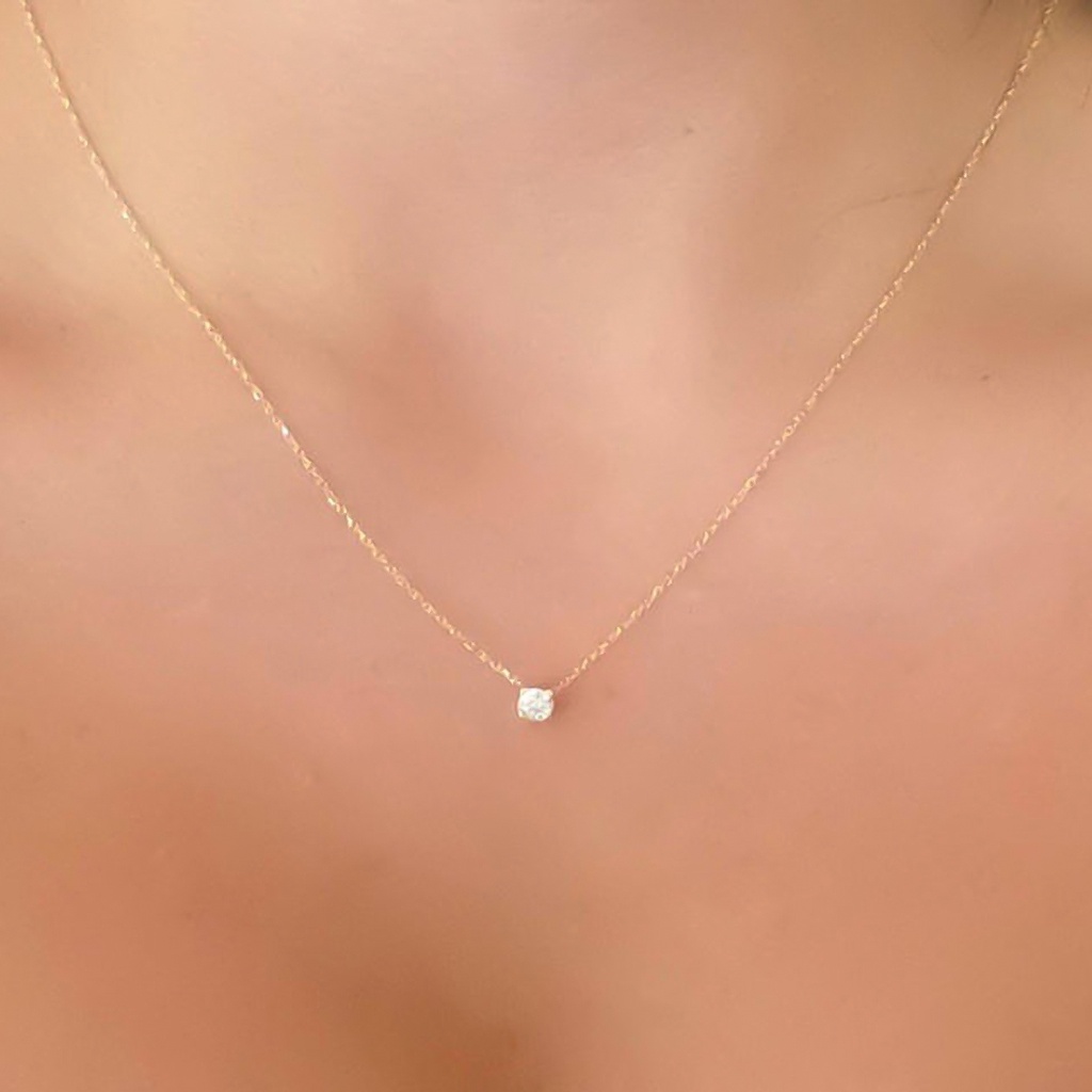 Hu Hu Hu Hu Hu Alat Bantu Pasang Kacamata♡ Kalung Rantai Tipis Hias Cubic Zirconia Untuk Wanita