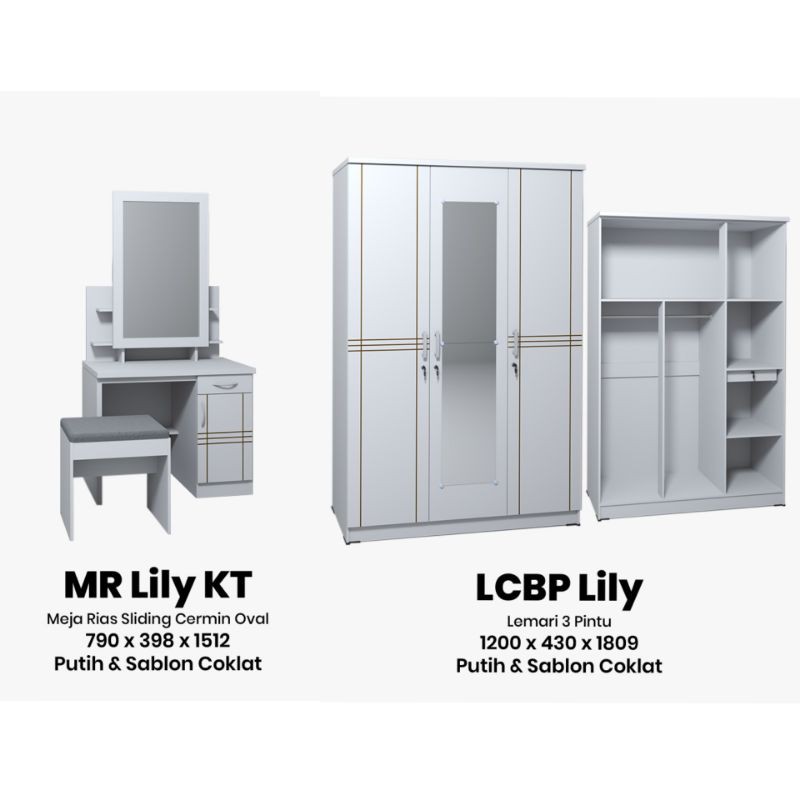Set Lemari dan Meja rias putih