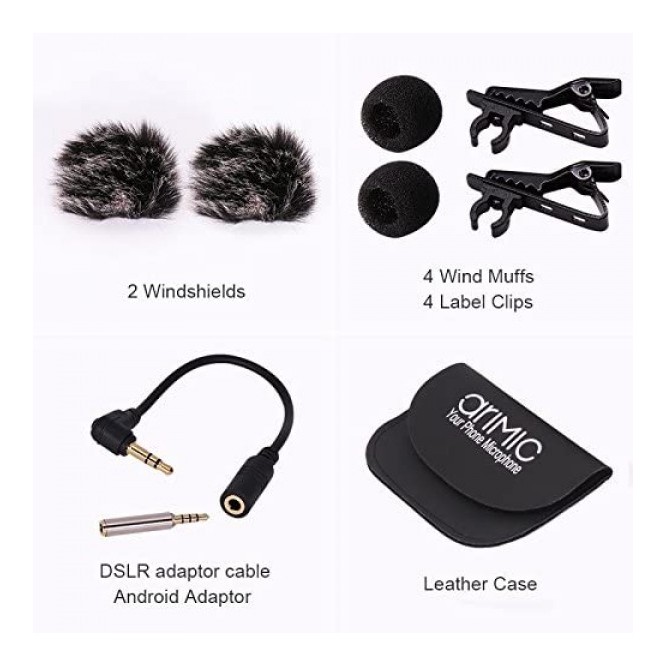 Ulanzi Arimic Hands Free Dual-Head Lavalier Microphone 6m