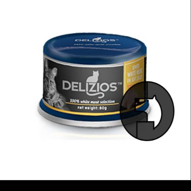 

Delizios 80 gr cat bonito white meat in soft jelly topping cheese