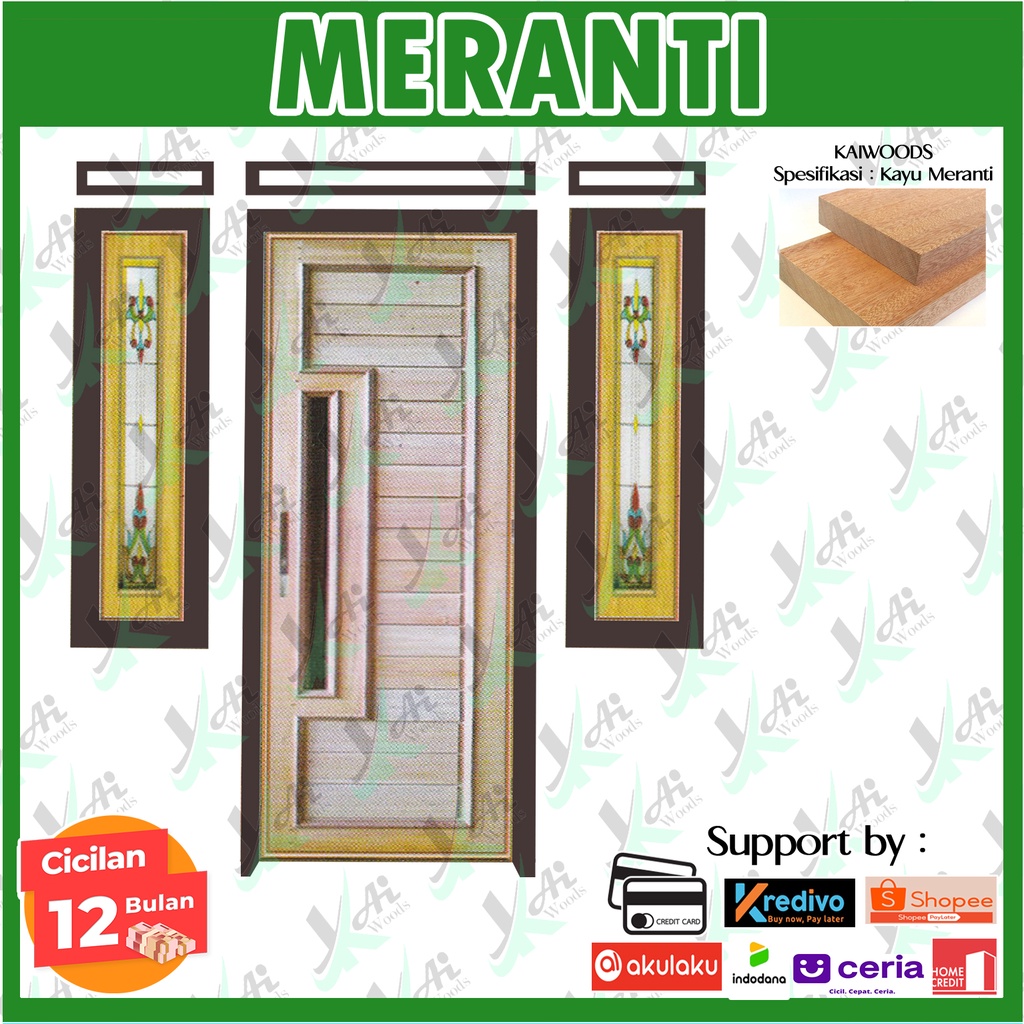 Fullset Pintu Single Kayu Meranti Oven