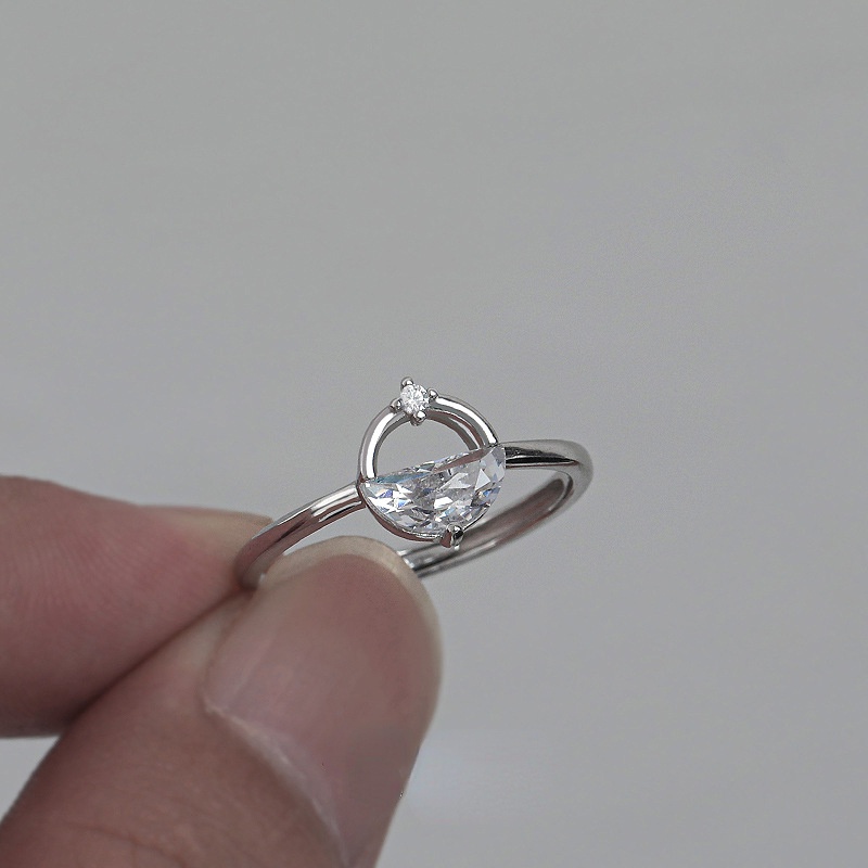 Cincin Kristal Transparan Bahan Zirkon Untuk Wanita