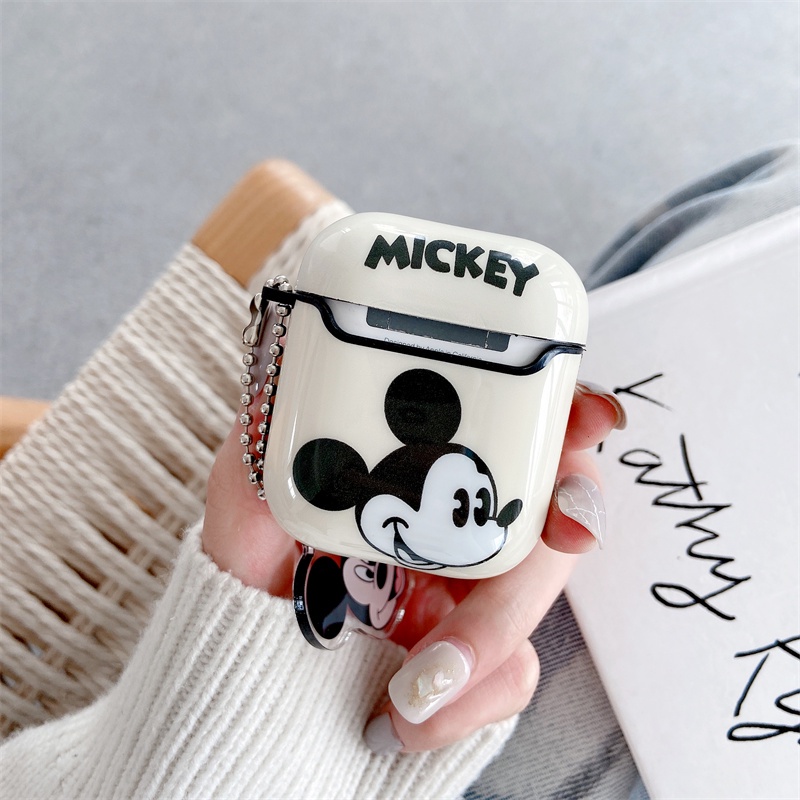 Case TPU Motif Kartun Mickey Minnie Mouse Cover Compatible Untuk Airpods1 2 3 Pro Wireless Bluetooth