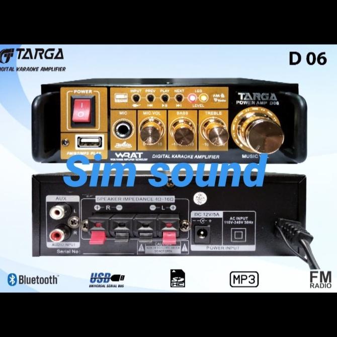AMPLI KARAOKE TARGA TR D 06 AMPLIFIER MINI TARGA TRD06 USB BLUETOOTH