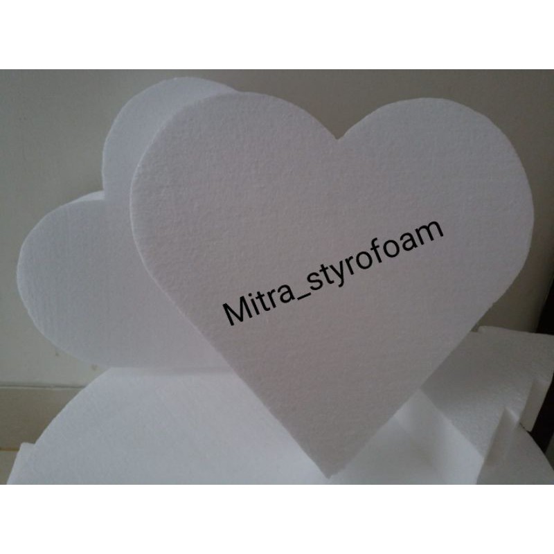

Styrofoam bentuk hati D 15cm x 5cm