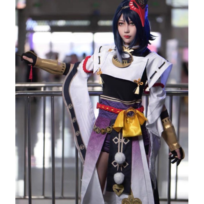 [ RENTAL ] Kujou Sara Brand Lardoo Genshin Impact Cosplay Kostum Sewa Wig Manmei