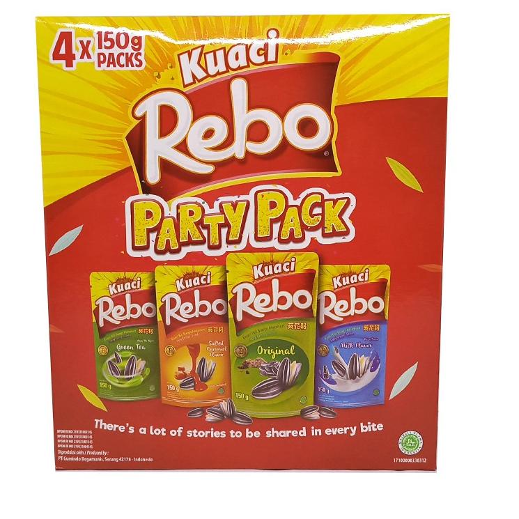 

Sikat Sekarang--Rebo Kuaci Party Pack 150 Gram (Original, Milk, Green Tea, Caramel) 4 Pcs