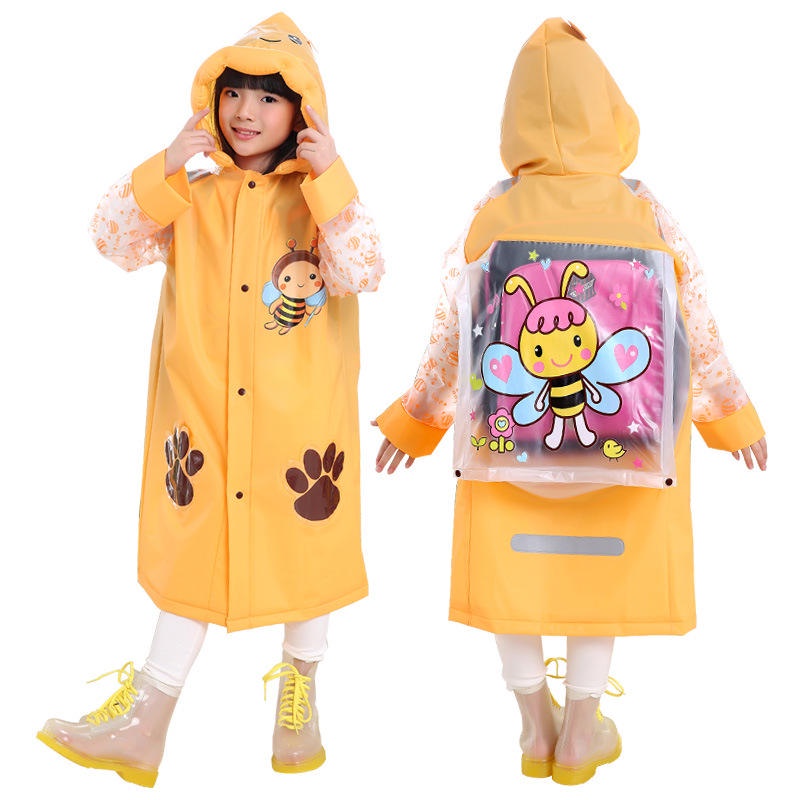 Jas Hujan Anak Terusan Backpack Karakter Untuk 6 Sd 12 Tahun Children Raincoat Cartoon