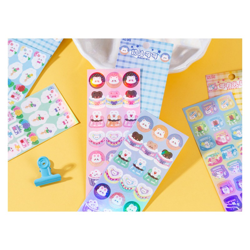 Bear and Rabbit Fantasia Diary Deco Stickers