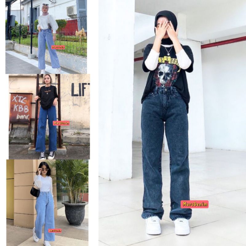 CELANA HIGHWAIST JEANS KULOT WANITA CEWEK