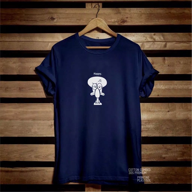 Kaos Lengan Pendek Kaos Polos Pria Kaos Motif Squidward Kaos Distro Pria