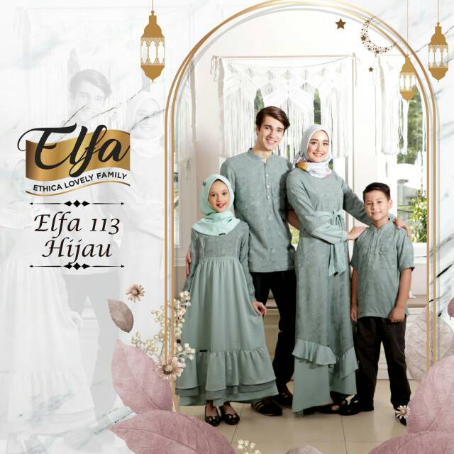  BAJU  SARIMBIT KELUARGA  ELFA 113 BY ETHICA  GAMIS KAGUMI 