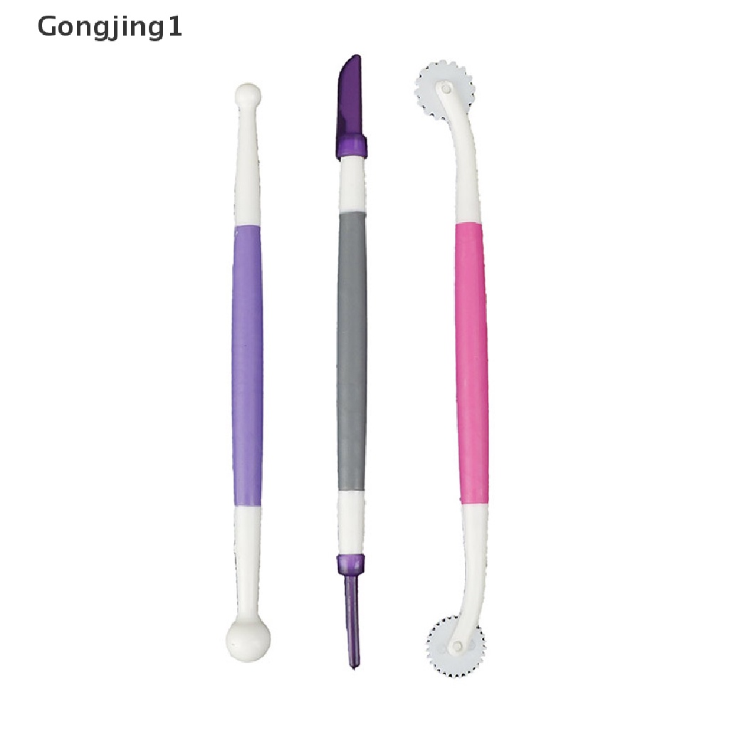 Gongjing1 3pcs / set Pen Cutter Fondant Dekorasi Kue Bentuk Bunga