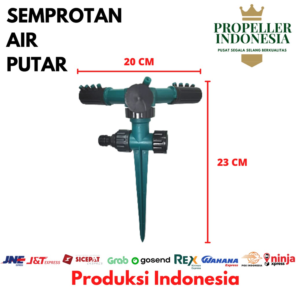 Semprotan Air Putar Sprinkle Water Rotary Sprinkler Sprayer 23CM Biru