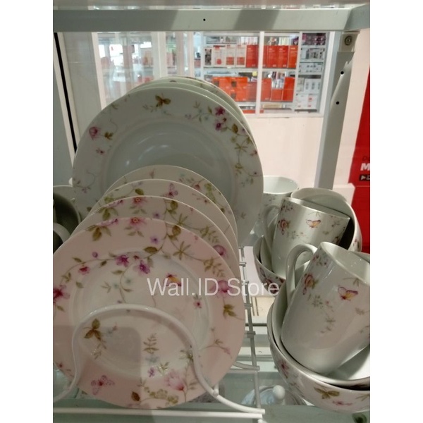 Dinner Set/Perlengkapan makan Premium Porcleain Flower Green & Pink - Delicia Original 100%