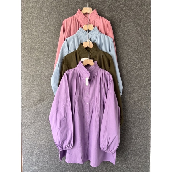 Atasan Katun Poplin / TNS 061 / Kemeja Tunik Blouse