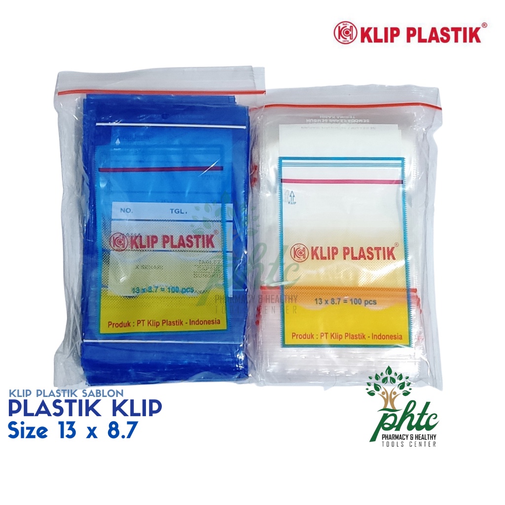 KLIP PLASTIK 13 x 8.7 l Plastik Klip 13x8.7 Beretiket Isi 100 Lembar