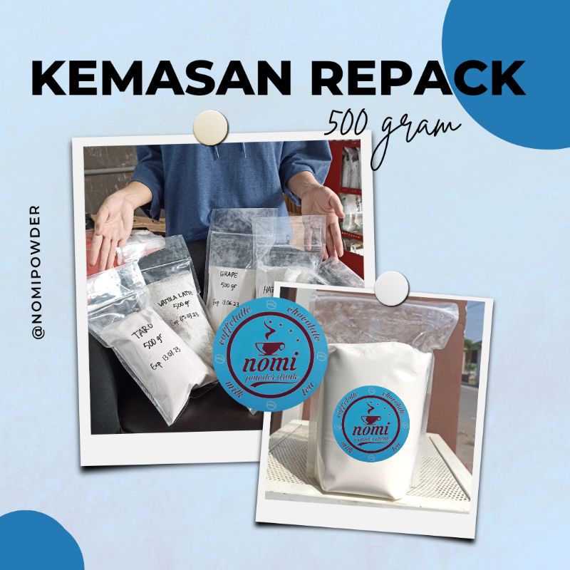 

Bubuk Minuman Kemasan Repack 500gram/Bubuk Minuman Kekinian/Bubuk Minuman Cafe