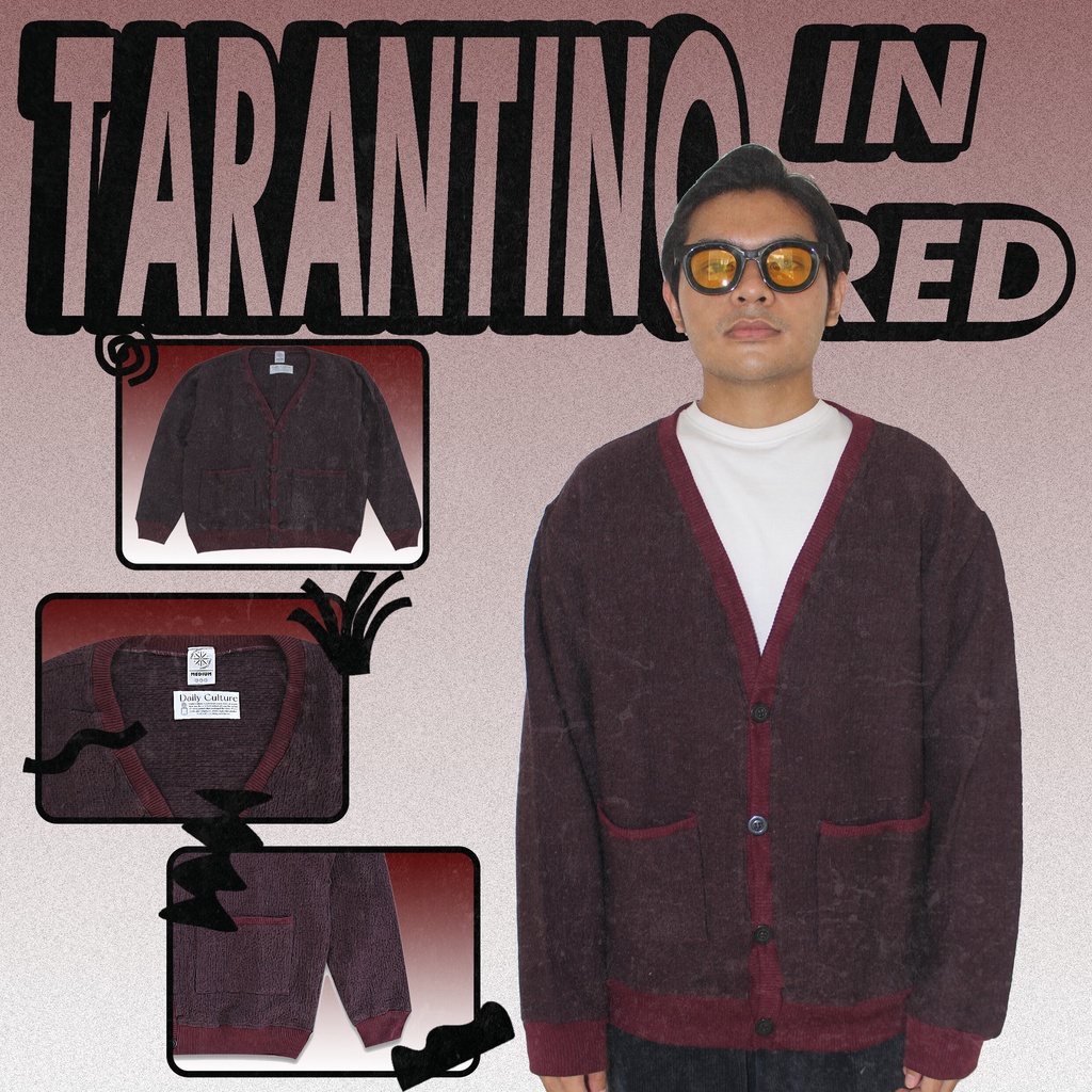 Cardigan Pria dan Wanita Unisex Maroon - Oversize