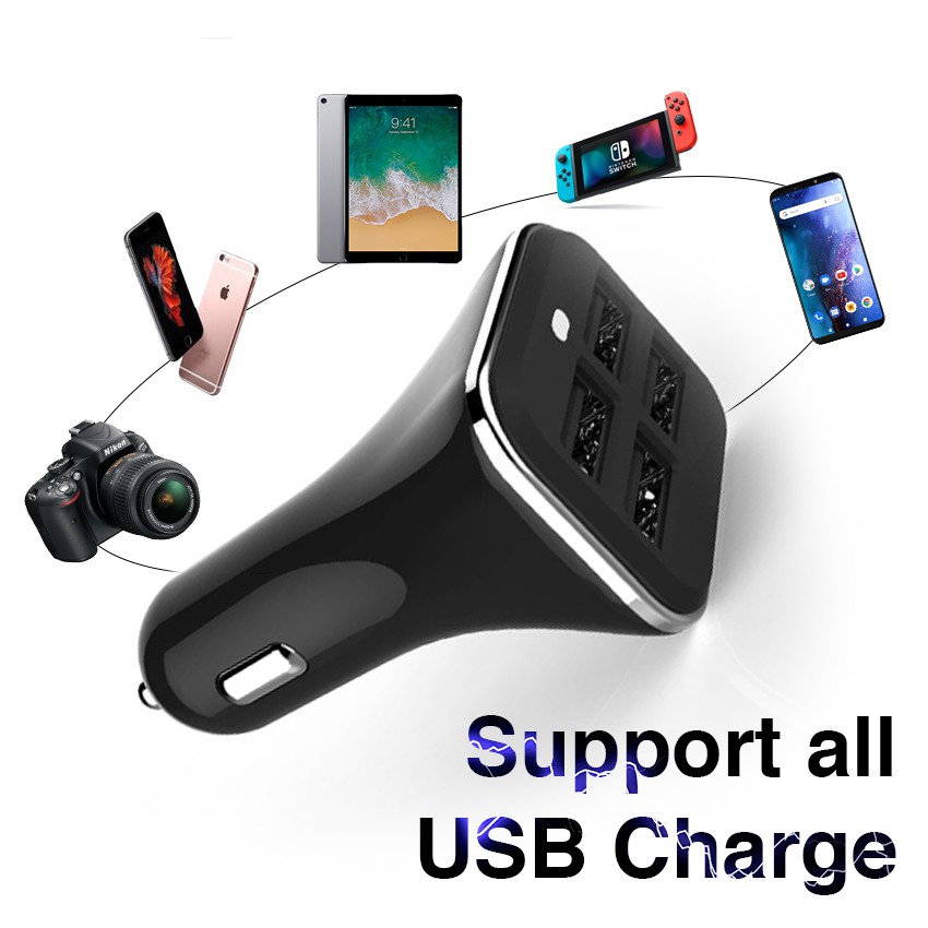 Smartfish Car Charger 4 Port Fast Charging Charger Mobil Kualitas Bagus