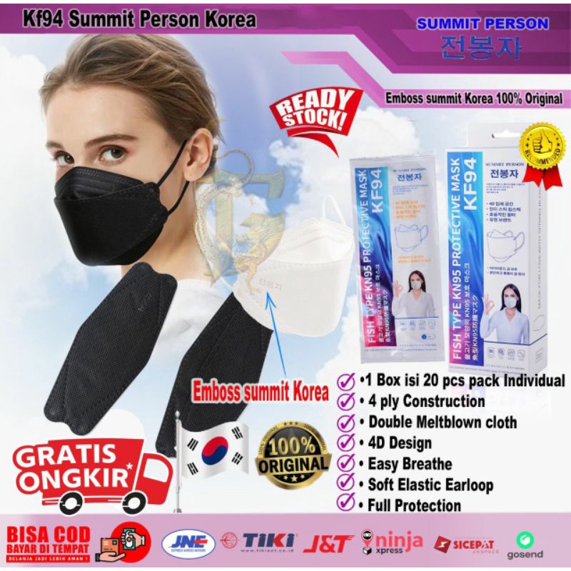 summit person EVO 4ply 4D KN95 Korea KF94 masker Original 1box isi 20