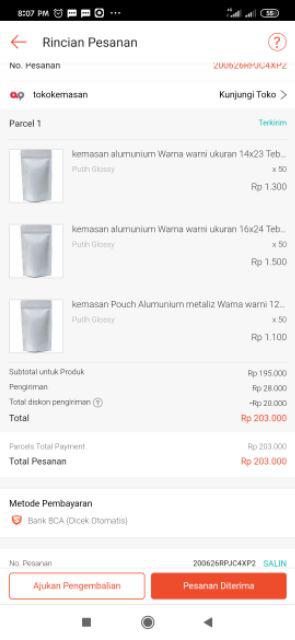 Kemasan Alumunium Warna Warni Ukuran 14x23 Tebal Murah