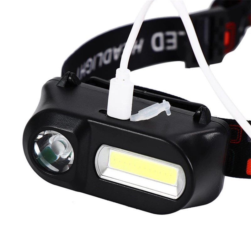 Outdoor LED Head-mounted Strong Light Flashlight With Magnet / USB Rechargeable Waterproof Headlight