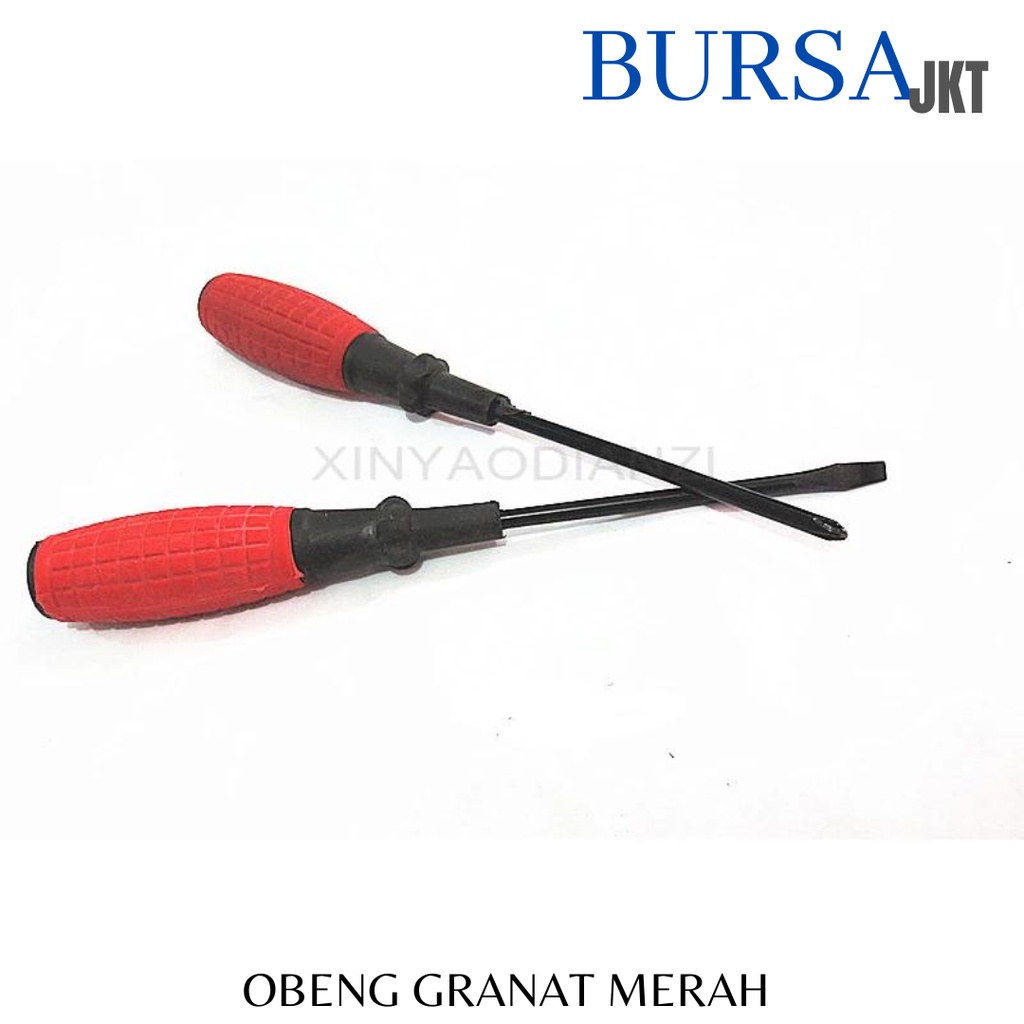 OBENG KARET MODEL GRANAT MERAH 4 DAN 5 MM PANJANG 160 &amp; 200 MM PLUS MINUS